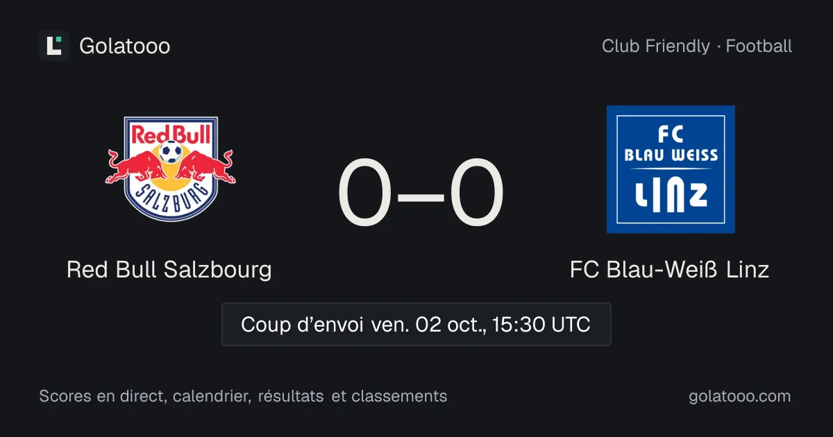 Red Bull Salzbourg 1-2 FC Blau-Weiß Linz : résumé du match, buts et statistiques