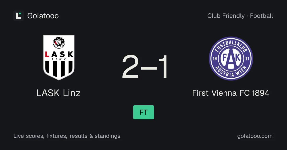 LASK Linz 2-1 First Vienna FC 1894: match report, goals and statistics