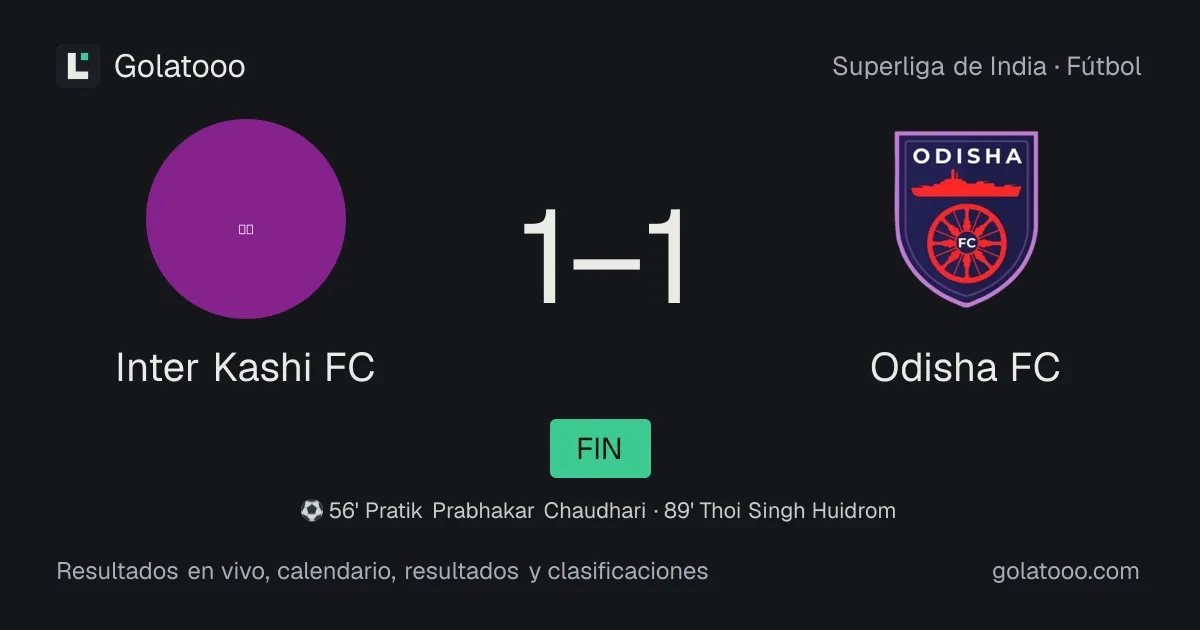 Inter Kashi FC 1-1 Odisha FC: crónica del partido, goles y estadísticas