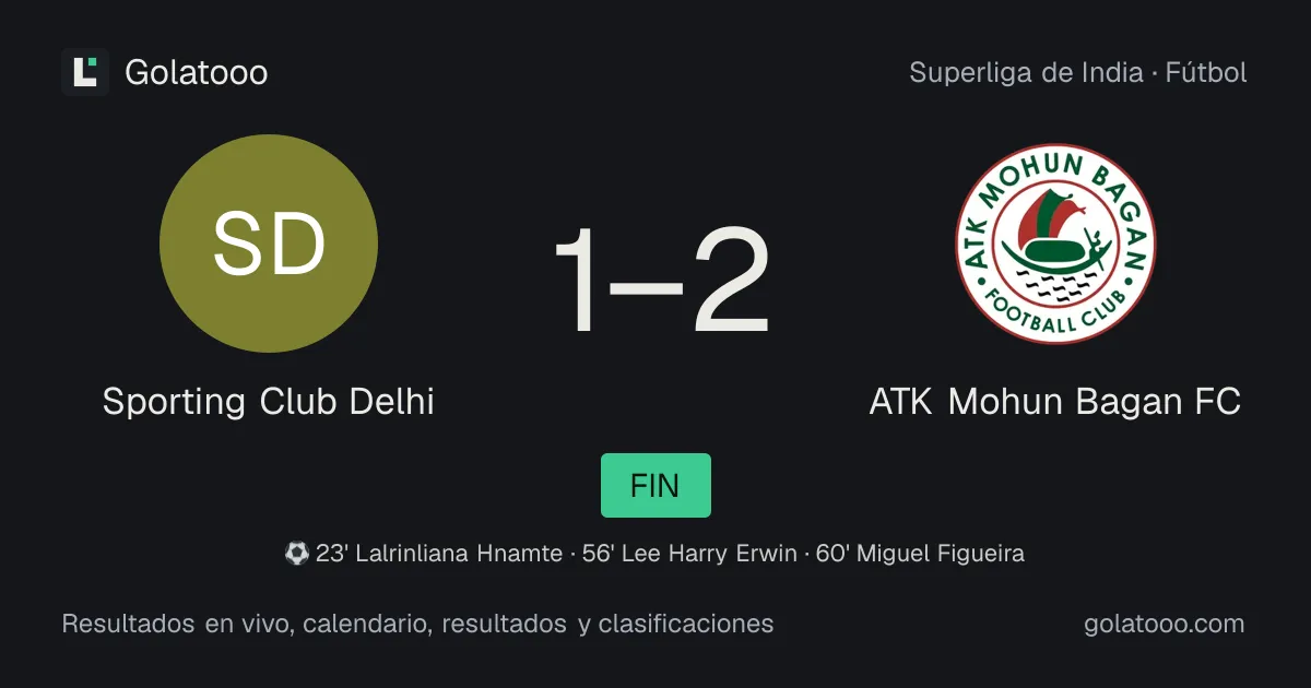 Sporting Club Delhi 1-2 ATK Mohun Bagan FC: crónica del partido, goles y estadísticas