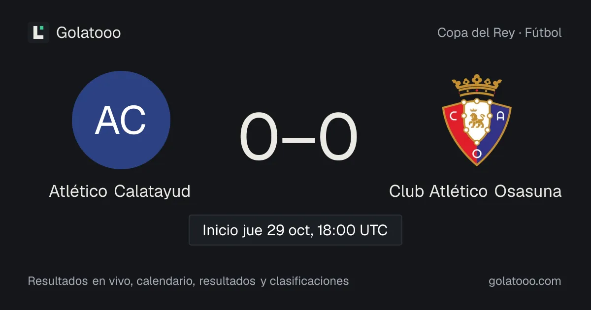 Atlético Calatayud vs Club Atlético Osasuna: previa, forma, historial y dónde ver el partido