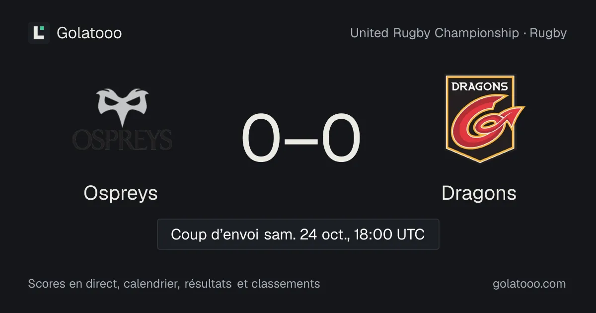 Ospreys - Dragons : avant-match, forme, historique et où regarder la rencontre