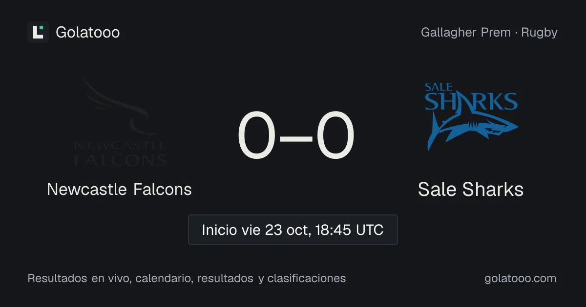 Newcastle Falcons vs Sale Sharks: previa, forma, historial y dónde ver el partido