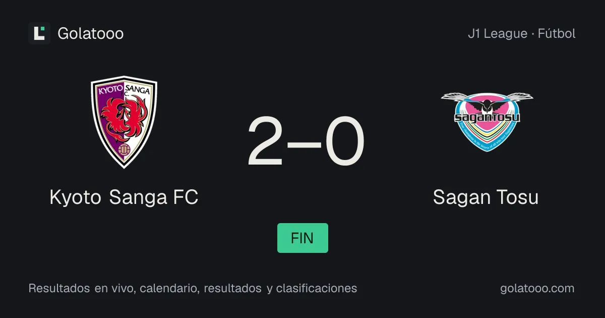 Kyoto Sanga FC 2-0 Sagan Tosu: crónica del partido, goles y estadísticas