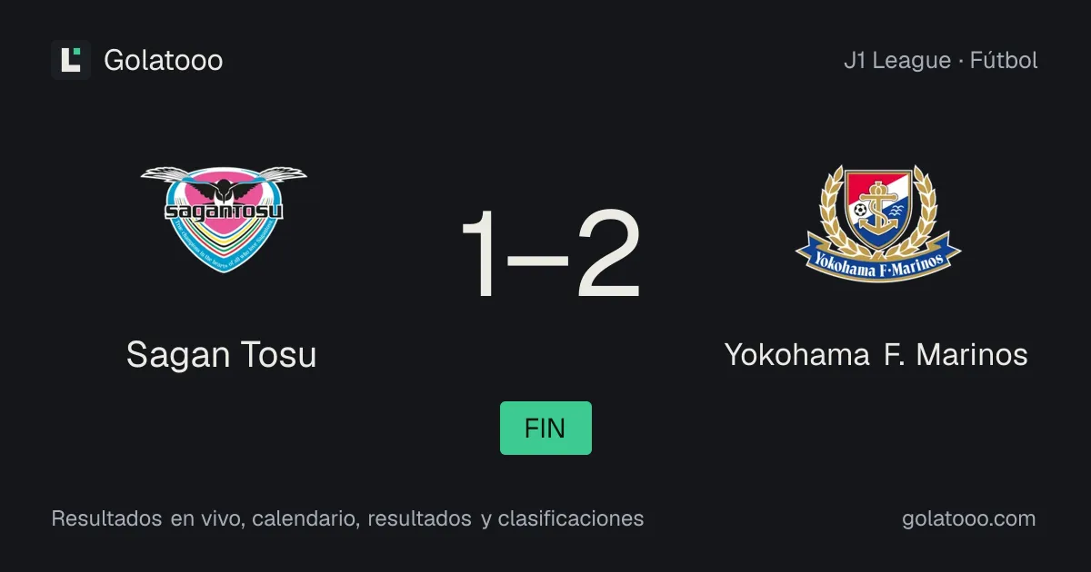 Sagan Tosu 1-2 Yokohama F. Marinos: crónica del partido, goles y estadísticas