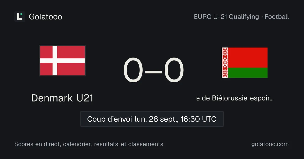 Denmark U21 - équipe de Biélorussie espoirs de football : avant-match, forme, historique et où regarder la rencontre