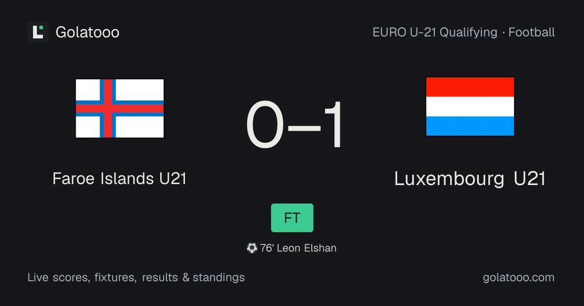 Faroe Islands U21 0-1 Luxembourg U21: تقرير المباراة والأهداف والإحصائيات