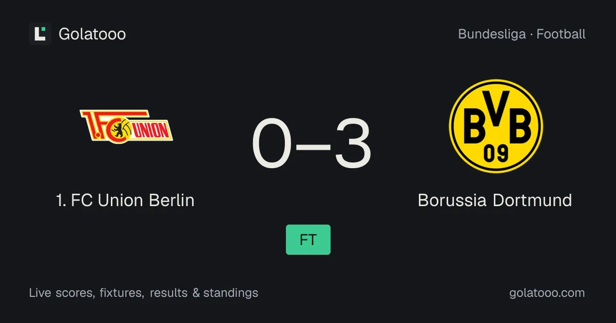 1. FC Union Berlin 0-3 Borussia Dortmund: match report, goals and statistics