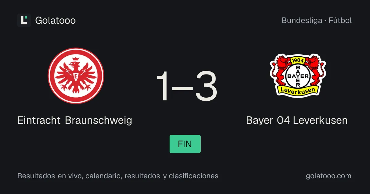 Eintracht Braunschweig 1-3 Bayer 04 Leverkusen: crónica del partido, goles y estadísticas