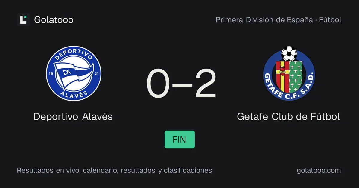 Getafe sorprende y vence 2-0 al Deportivo Alavés en Mendizorrotza