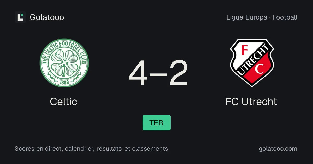 Celtic 4-2 FC Utrecht : résumé du match, buts et statistiques
